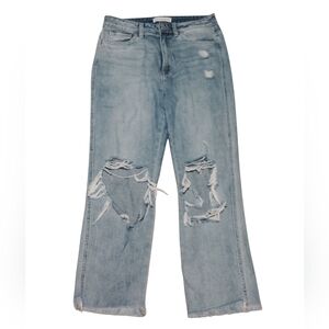 Flying Monkey Jeans Ripped Wide Leg Fade Wash Denim Size 28 Womens